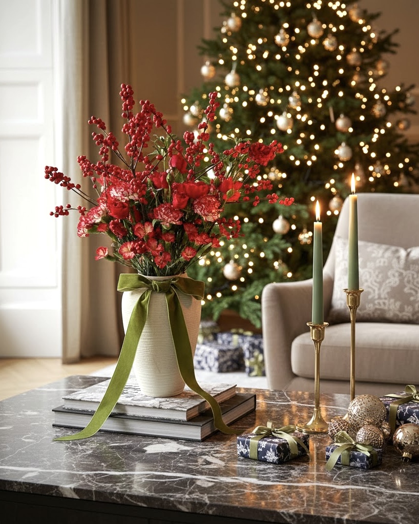 Berry Christmas  in Vase
